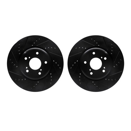 Dynamic Friction Co Rotors-Drilled and Slotted-Black, Zinc Plated black, Zinc Coated, 8002-59009 8002-59009